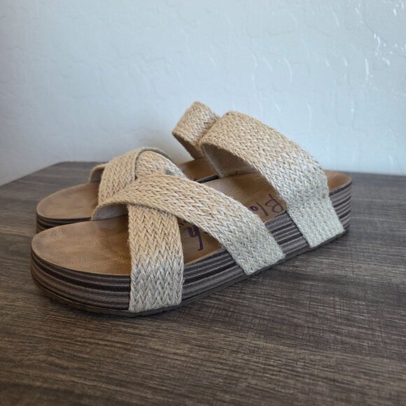 Blowfish Miri Platform Slide Sandals Natural Jute Woven Straps Women's 9 Beachy - Picture 10 of 10